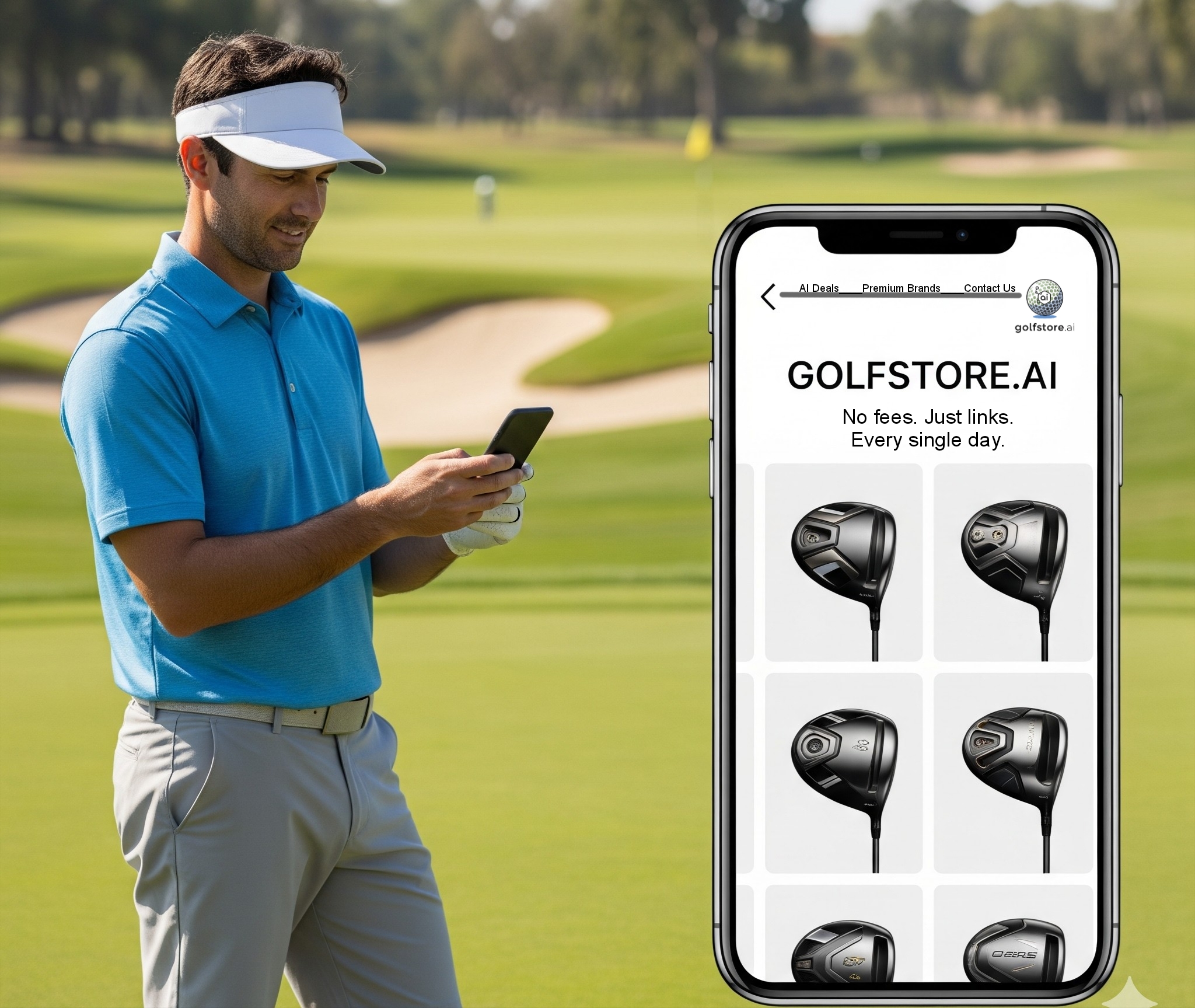Golfstore.ai golf clubs on mobile ad